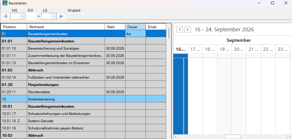 Bauzeitplan
