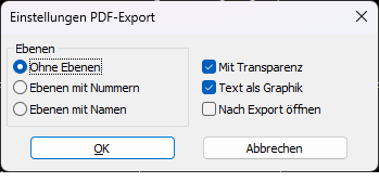 Einstellungen PDF-Export