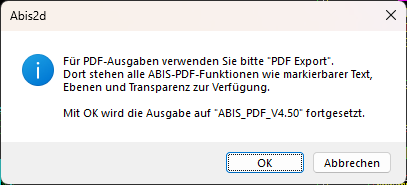 Hinweis bei Ausgabe über einen PDF-Drucker